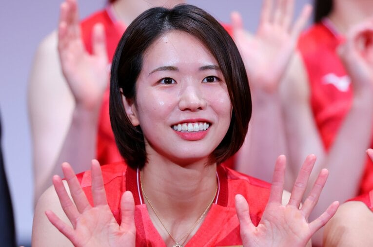 パリ五輪限りでの現役引退を発表したバレーボール女子日本代表キャプテン・古賀紗理那（28歳） ／ photograph by Naoki Nishimura/AFLO SPORT