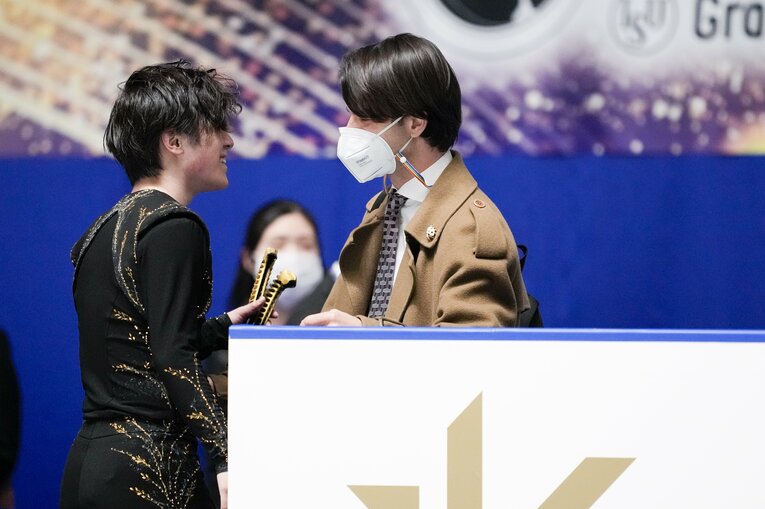 NHK杯フリーの演技を終えた宇野昌磨