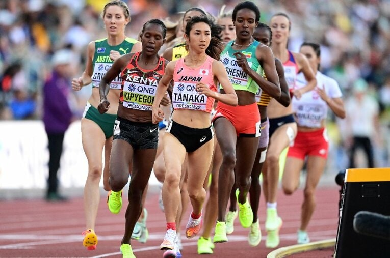 世界陸上で中距離3種目に出場し、9日間で5レースを走りきった田中希実 ／ photograph by Getty Images