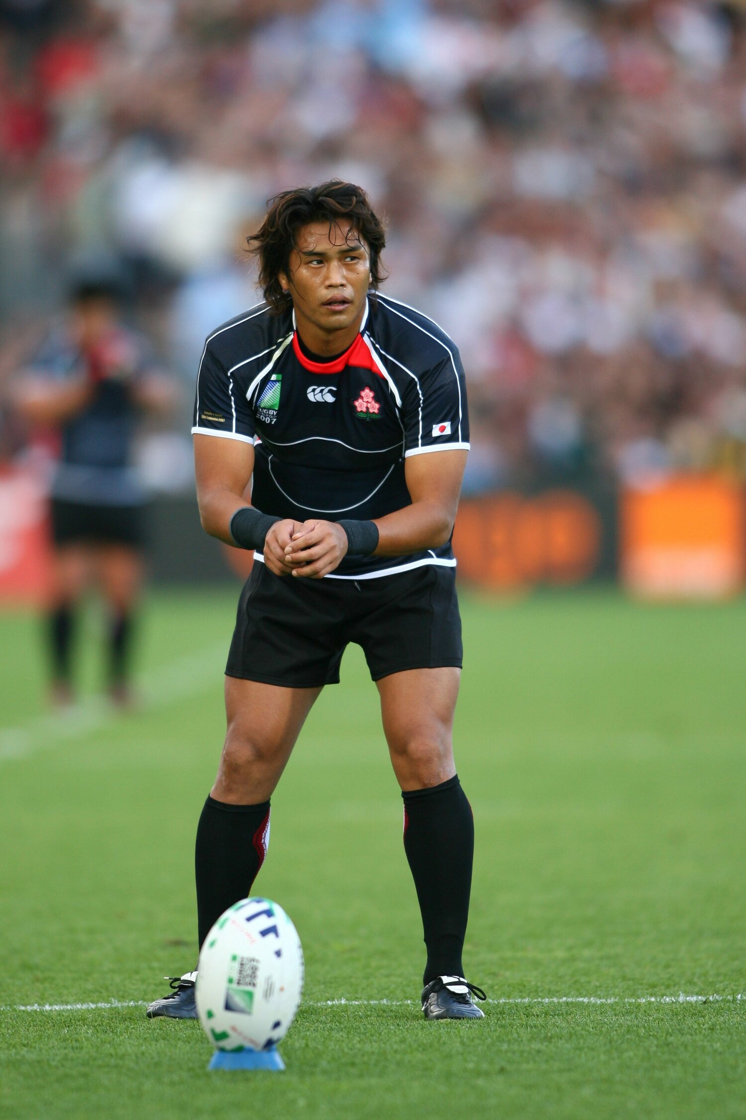 2007年W杯フランス大会でキッカーを務めた大西将太郎。プール最終戦のカナダ戦では、ラストプレーで難しい位置から同点に追いつくコンバージョンキックを決めた　©︎AFLO SPORT