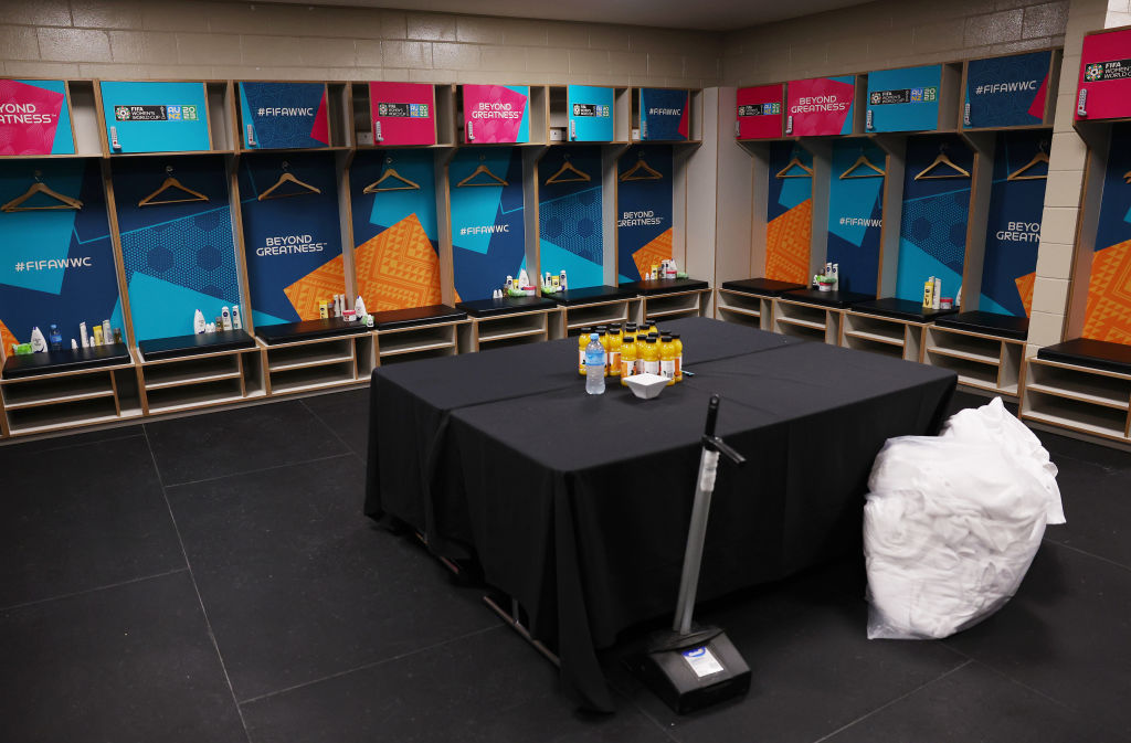 2023年女子W杯ザンビア戦後、日本のロッカールームはキレイに整理整頓されていた（全2枚中の1枚目）　©Getty Images
