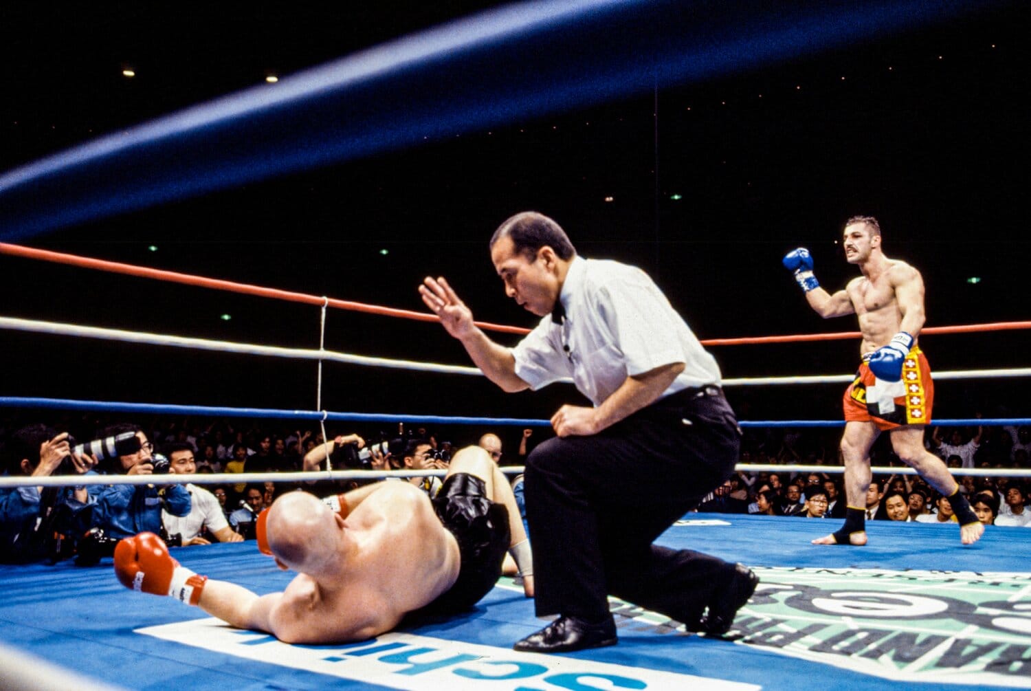 1996年のグランプリ決勝。脚へのダメージが蓄積し、アンディ・フグの前に涙を呑んだ　©Susumu Nagao