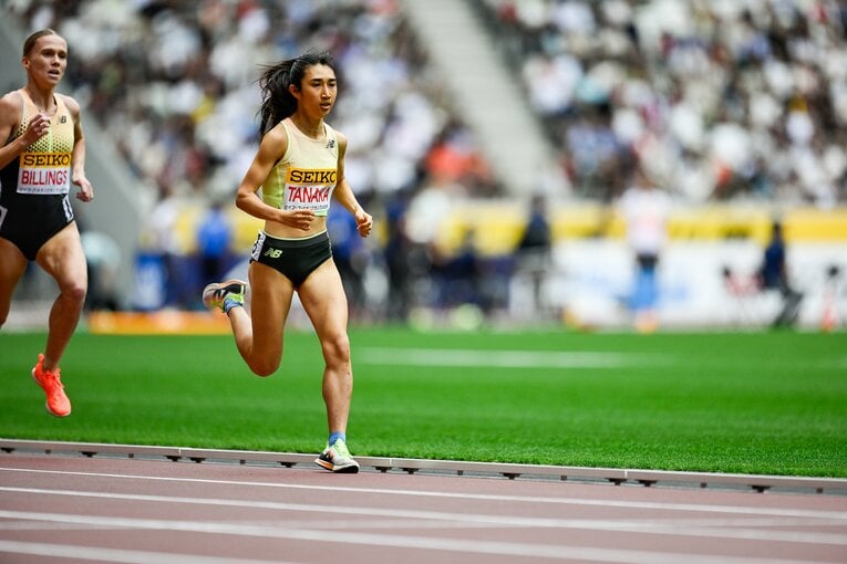 ペースメーカーを務めた1時間半後に行われた1500mで2位に入った田中　©︎Nanae Suzuki