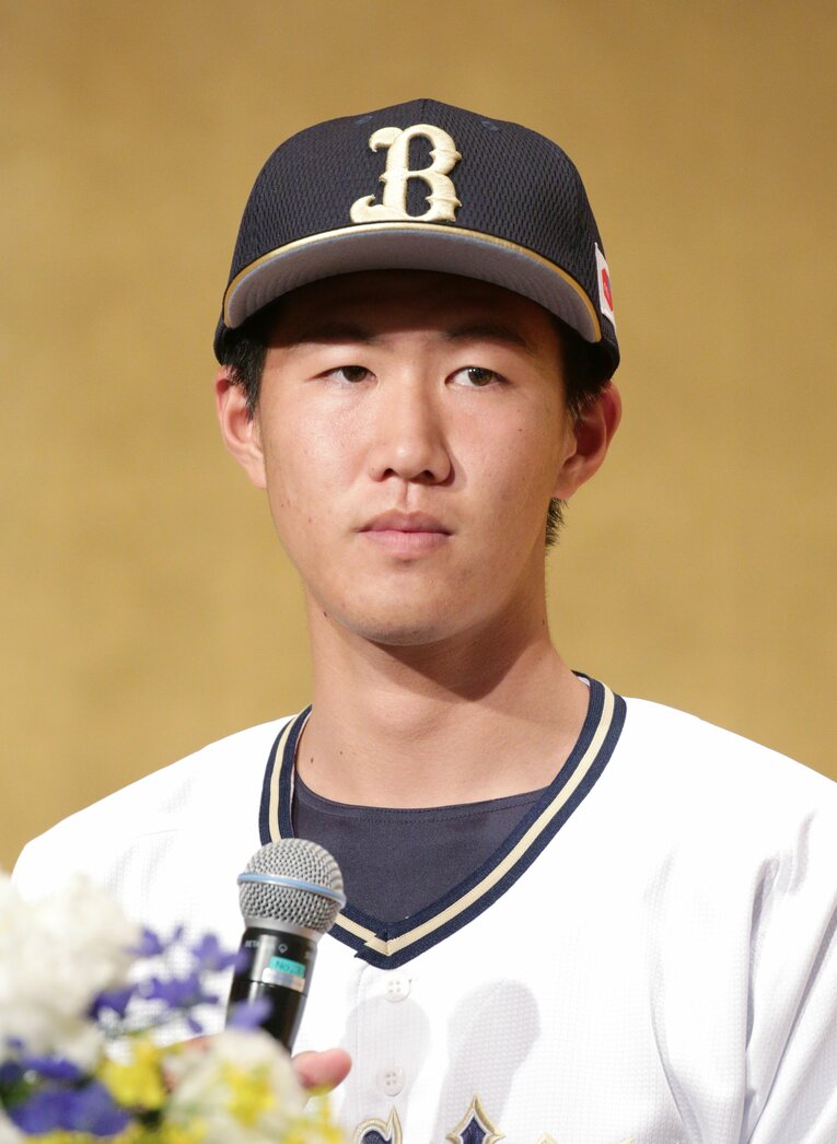 2022年のドラフトでオリックスから5位指名を受ける　©JIJI PRESS