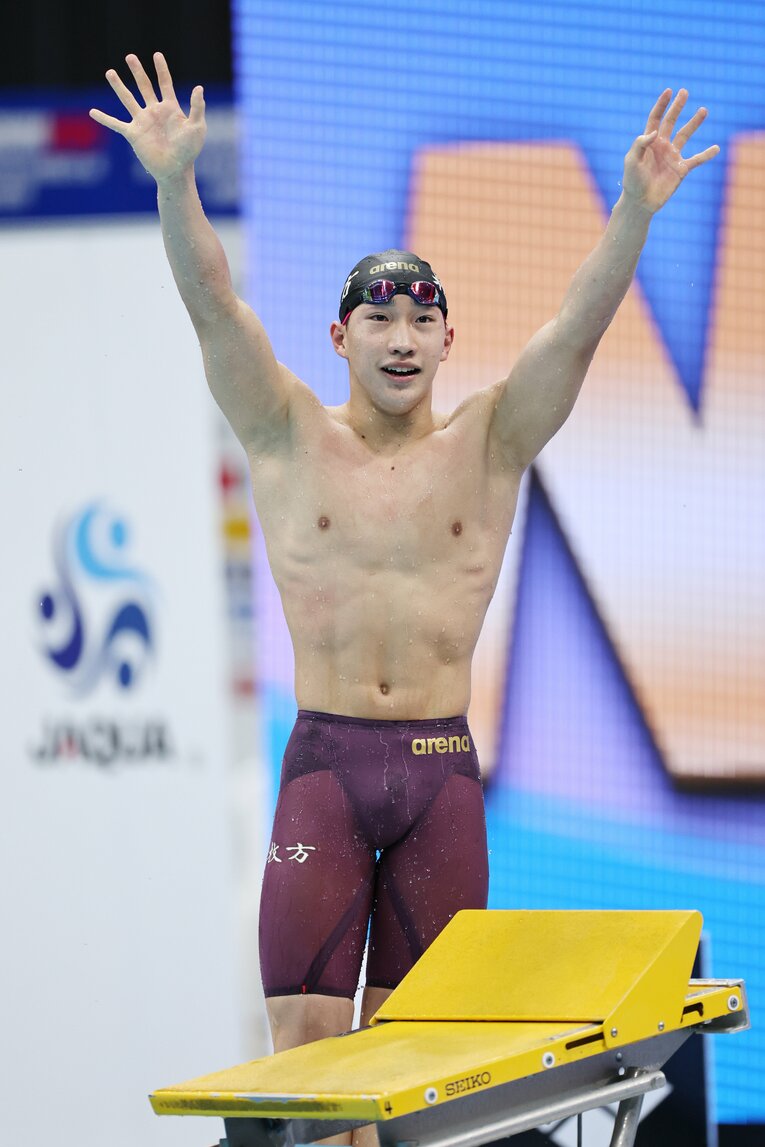 日本選手権で平泳ぎ3冠を達成した大橋。100mでは日本新記録もマークした　©JIJI PRESS