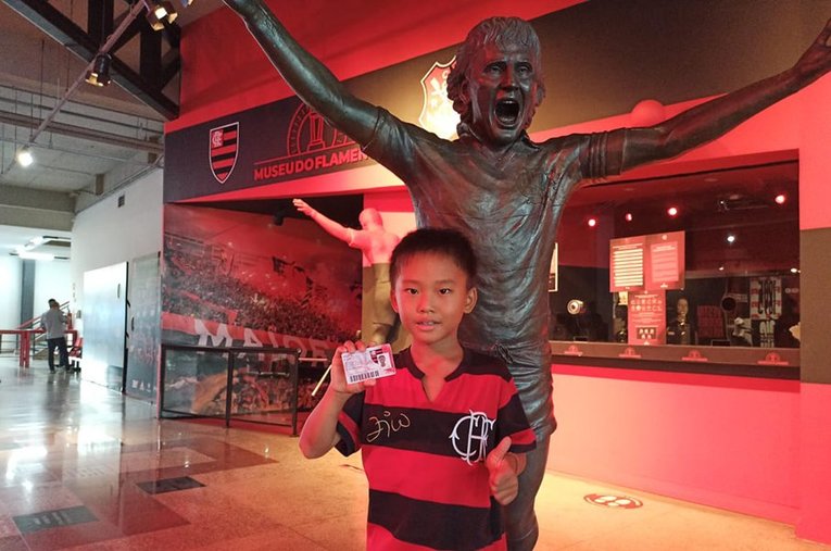 日本人として初めて“フラメンゴの一員”となった7歳の藤井清竹君 ／ photograph by Haruki Fujii