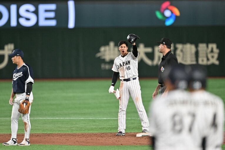 大谷は3番DHとして出場し、3打数2安打2四球と活躍　©Naoya Sanuki
