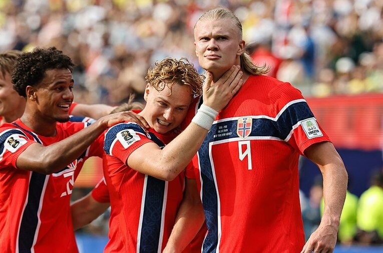 ハーランドが圧倒的な存在感を放ち、初のW杯ベスト8進出を成し遂げたノルウェー。その育成システムは非常に興味深いものがある ／ photograph by Mutsu Kawamori