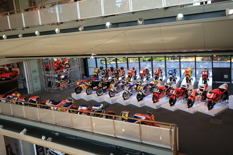 ホンダの歴代グランプリマシンが勢ぞろいするコレクションホールの内部　©Satoshi Endo