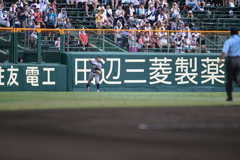 守備でもその強肩ぶりを発揮した北條　©Nanae Suzuki