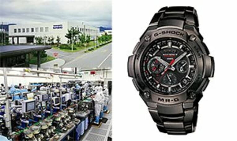 コンピューターを導入した高性能なマシンと熟練の技術者によって、カシオの中でも特別な生産ラインが実現。日本の東北、山形から最高の“メイド・イン・ジャパン”が世界へと発信されるのだ。その象徴がプレミアムモデルのMR-G8100B-1AJF（31万5000円）だ。 