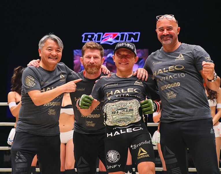 常にサポートへの感謝を忘れない堀口（写真は2017年12月31日石渡伸太郎戦）　©RIZIN FF