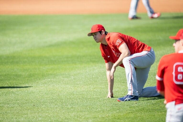今季スプリングトレーニング時の大谷 ©Nanae Suzuki
