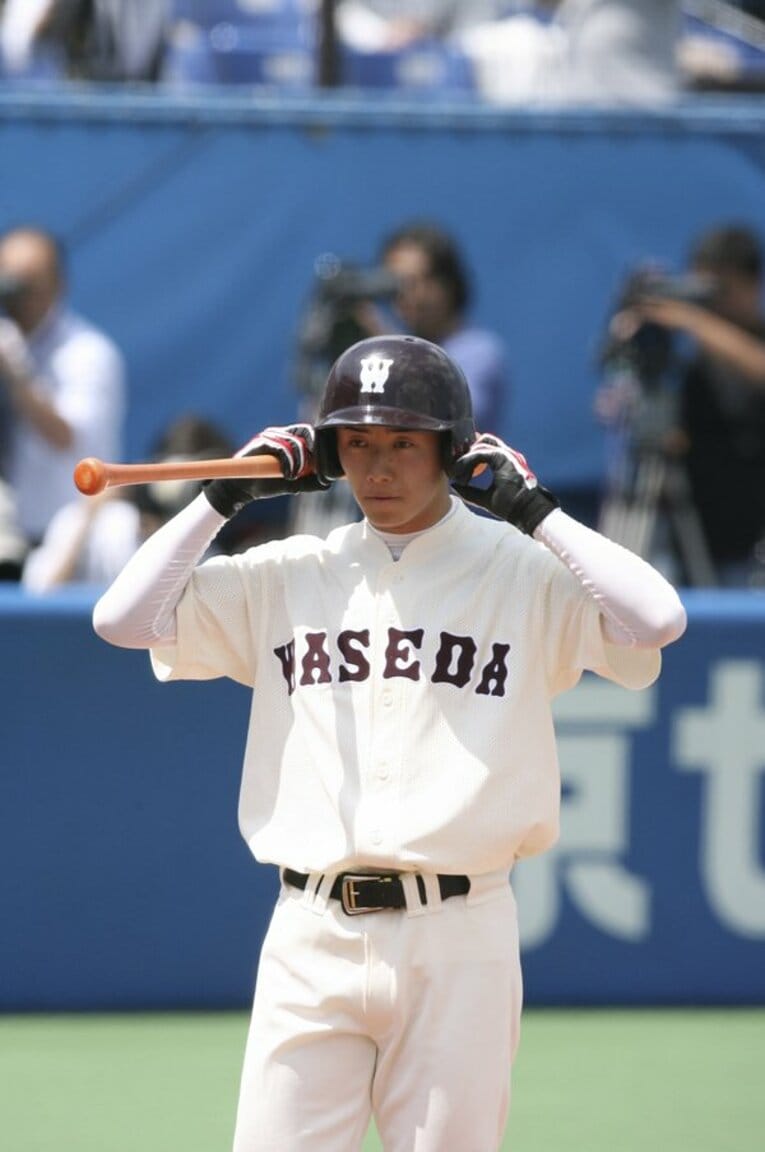 早大時代の斎藤佑樹 ／ photograph by Toshiya Kondo