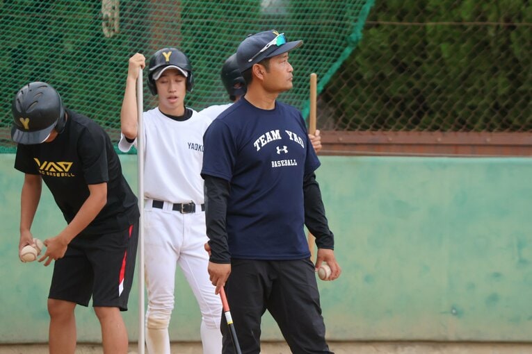 八尾高校の長田監督　©Fumi Sawai