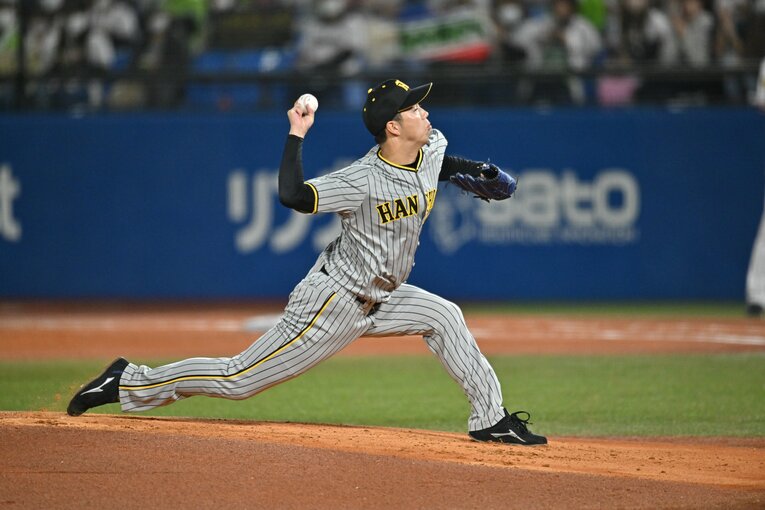 2022年CSファイナル第3戦（ヤクルト戦）の青柳　©Hideki Sugiyama