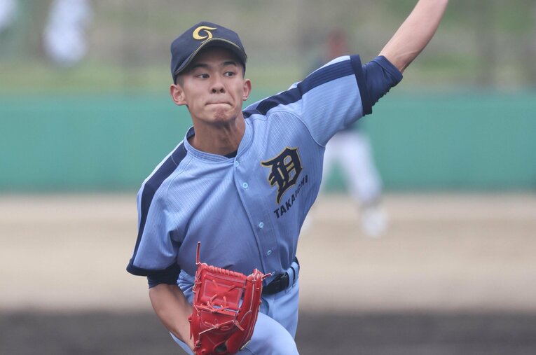 最速156kmの左腕として注目を集めた高岡第一の前田侑大は惜しくも県大会の準決勝で敗れた ／ photograph by Asahi Shimbun