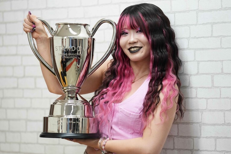 史上最年少の19歳8カ月で『5★STAR GP』優勝を果たした吏南。「スターダムは上谷沙弥だけじゃない」と自信を見せた　©Essei Hara