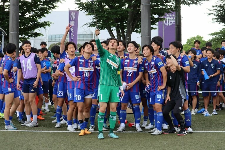 日比が監督を務める順天堂大学サッカー部