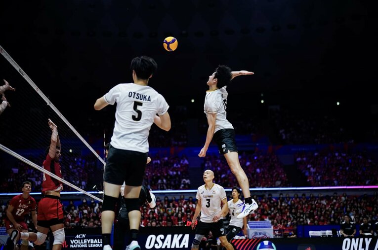 甲斐優斗（VNLベルギー戦）©Volleyball World