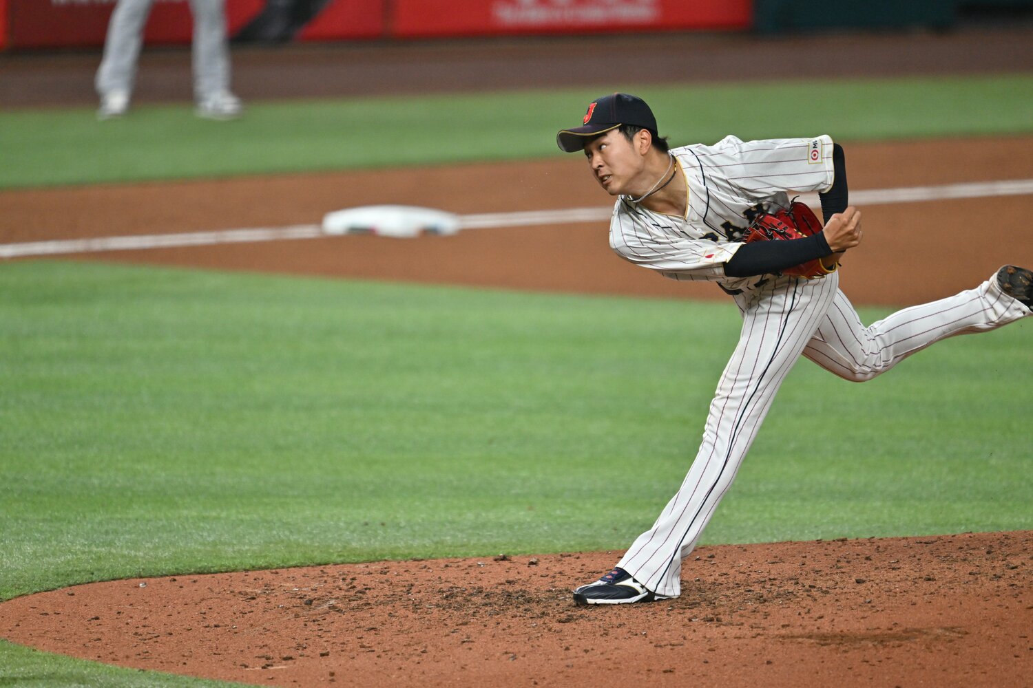 決勝の5回に登板した高橋宏斗。最年少で中日から唯一の参加も堂々した投球を見せた　©Naoya Sanuki