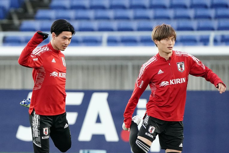 南野拓実ら日本代表でのプレーは「楽しい」と語った古橋　©︎Getty Images