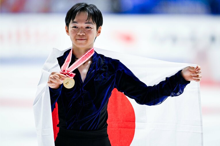 NHK杯で優勝し初のGPファイナル進出を決めた鍵山優真（20歳） ／ photograph by Asami Enomoto