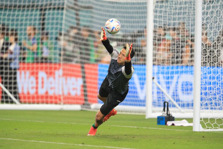 スペイン戦前の練習　©Kazuo Fukuchi／JMPA