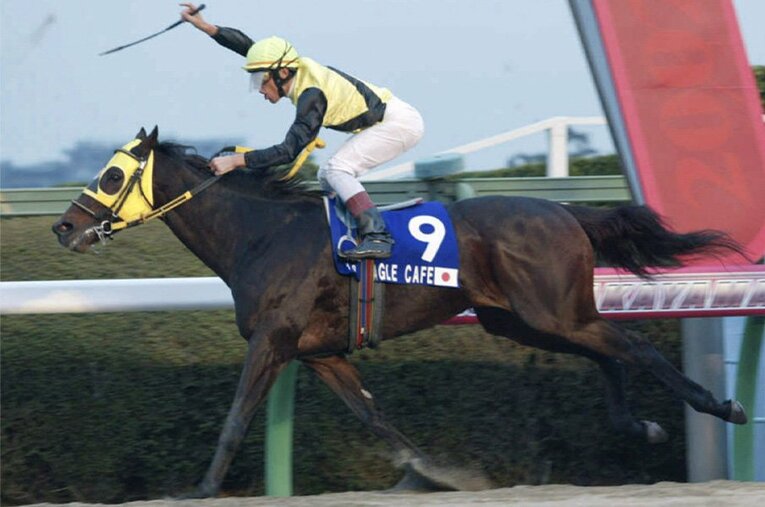 02年のジャパンCダート（現チャンピオンズC）で勝利したイーグルカフェ ／ photograph by KYODO