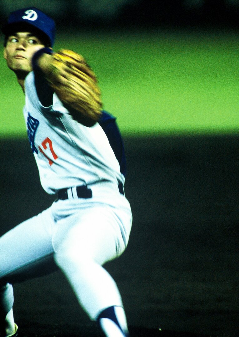 高卒1年目の上原晃。同期の立浪和義に続くかのように一軍で躍動した　©Makoto Kenmizaki