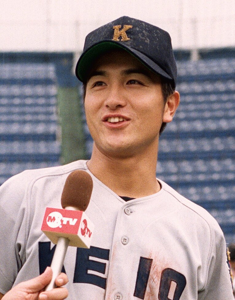 慶応大時代の高橋由伸　©KYODO