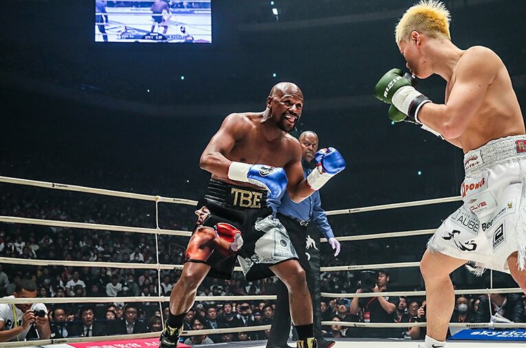 2018年の大晦日での那須川天心戦が記憶に新しいメイウェザー。来年の対戦相手は誰に決まるのだろう ／ photograph by RIZIN FF Susumu Nagao