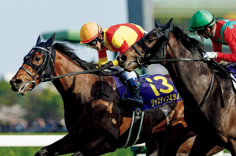 無敗で皐月賞を制したジャスティンミラノ ／ photograph by Kiichi Matsumoto