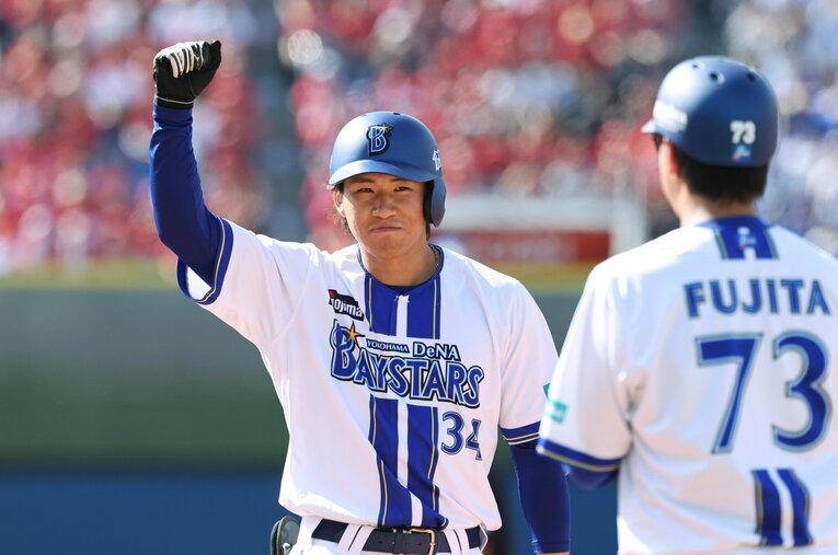 ドラフト3位で今季入団した内野手、宮下朝陽。徐々に一軍で力を見せはじめるに至った学びを語った ／ photograph by JIJI PRESS