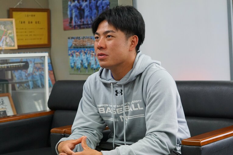 元金足農業キャプテンで現在は日体大4年の佐々木大夢　©Kei Nakamura