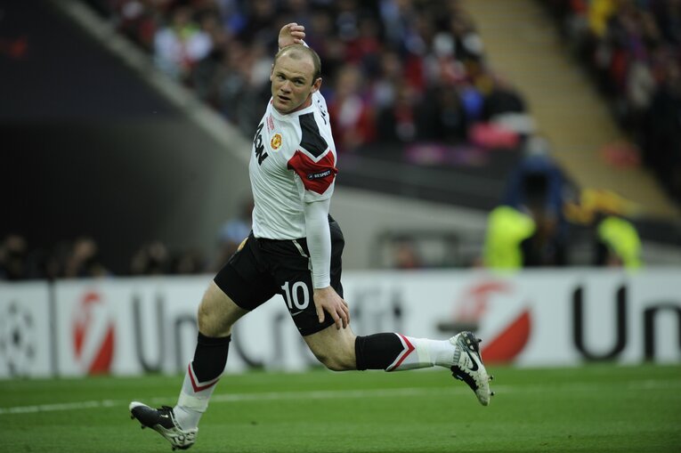 2011年のCL準々決勝、バルセロナ戦のルーニー　©︎Takuya Sugiyama