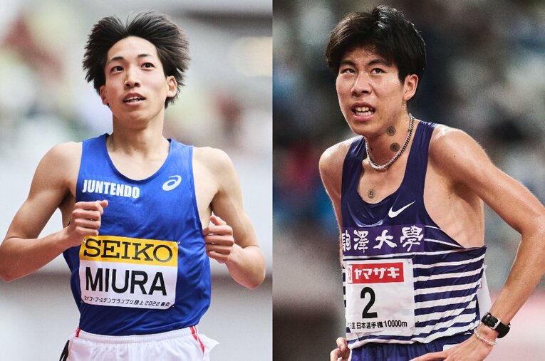 日本長距離界の将来のエースであり、前回の箱根駅伝でともに2区を駆けた2人が対照的なレースを見せた ／ photograph by Yuki Suenaga
