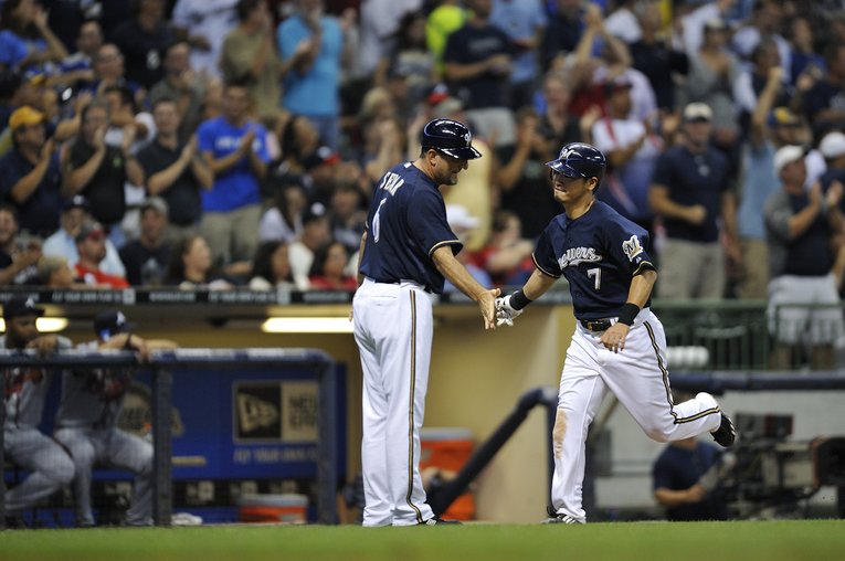 2012年、ブルワーズ時代の青木　©Takuya Sugiyama