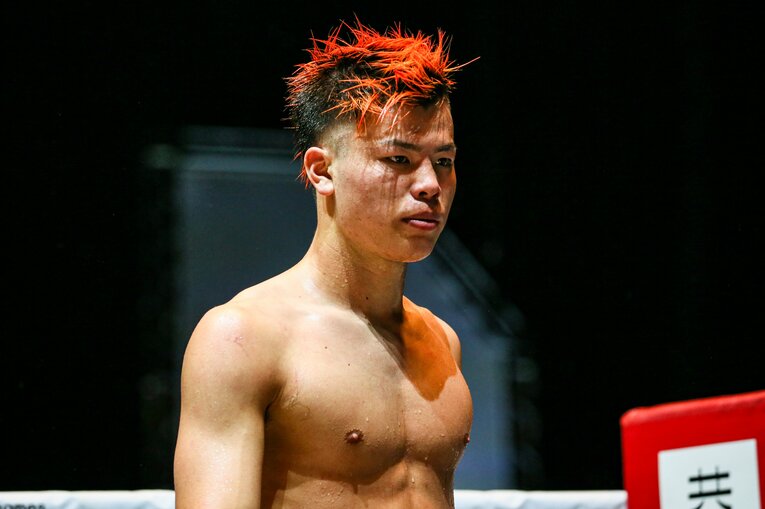 ロッタン戦の那須川天心。延長開始直前の表情　©Susumu Nagao