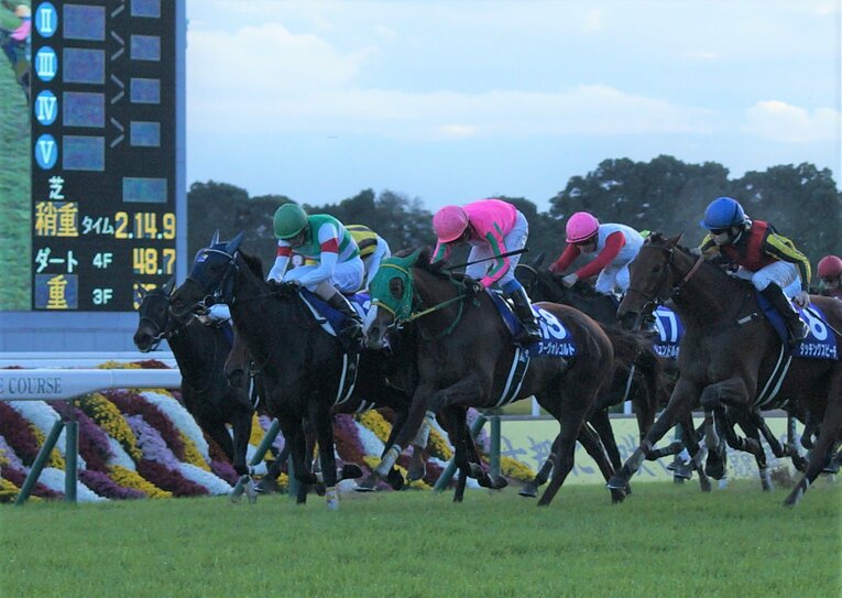 エリザベス女王杯を制したマリアライト（左から2番目）　©Satoshi Hiramatsu