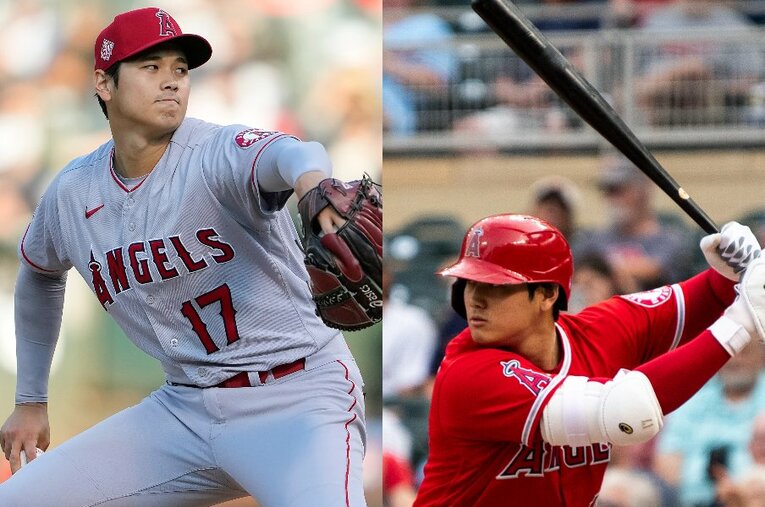 今季、大谷が投打で同時出場した試合は、未だ負けなし。大谷の活躍が、チームメイトを奮い立たせている ／ photograph by Getty Images