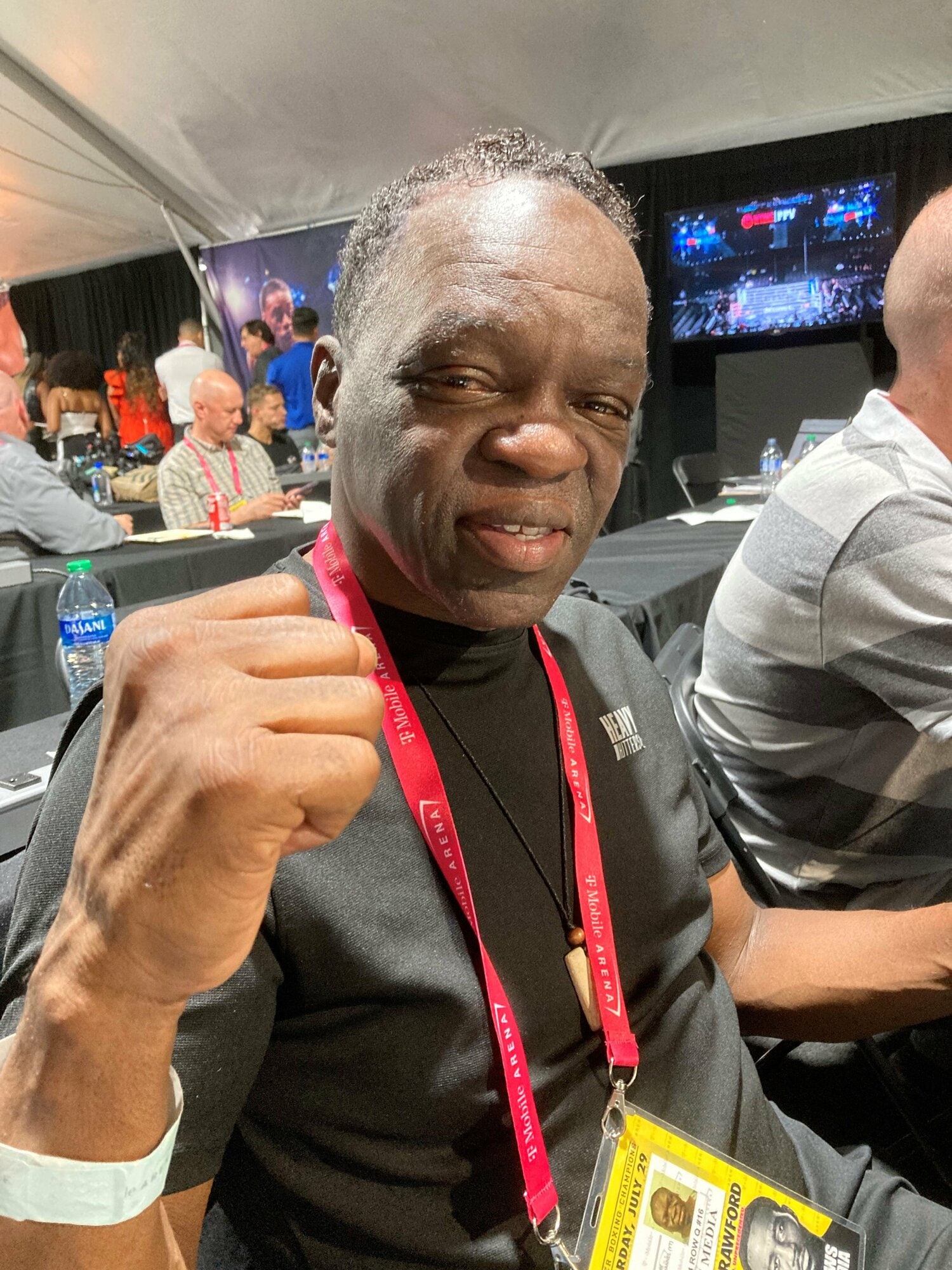 フロイド・メイウェザー・ジュニアの叔父、ジェフに再会した　©Soichi Hayashi Sr.