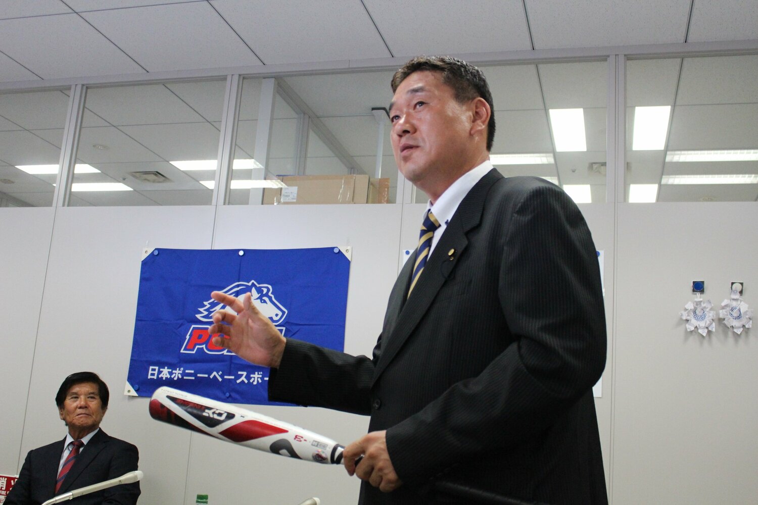 2019年ポニーリーグ記者発表で広澤氏  ©Kou Hiroo