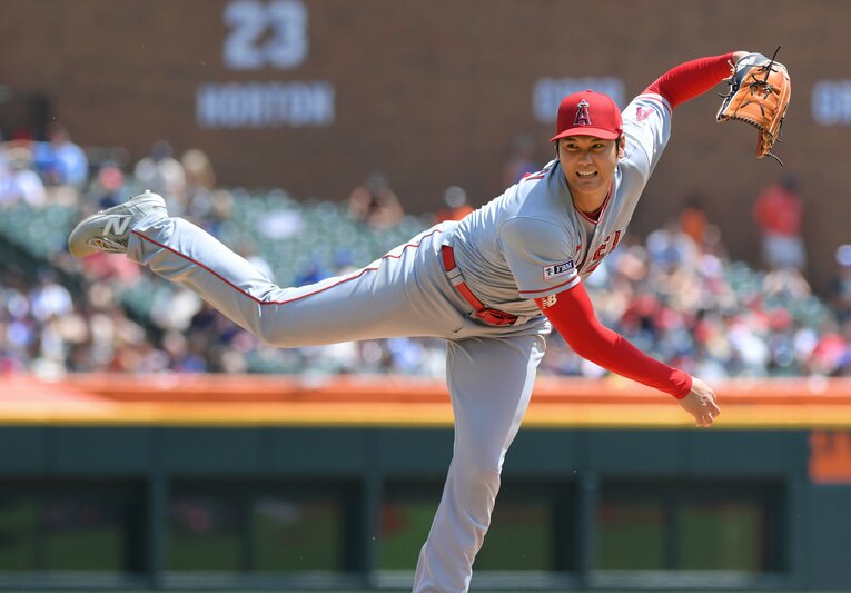7月27日のタイガース戦。メジャー初完投、初完封を成し遂げた　©Getty Images