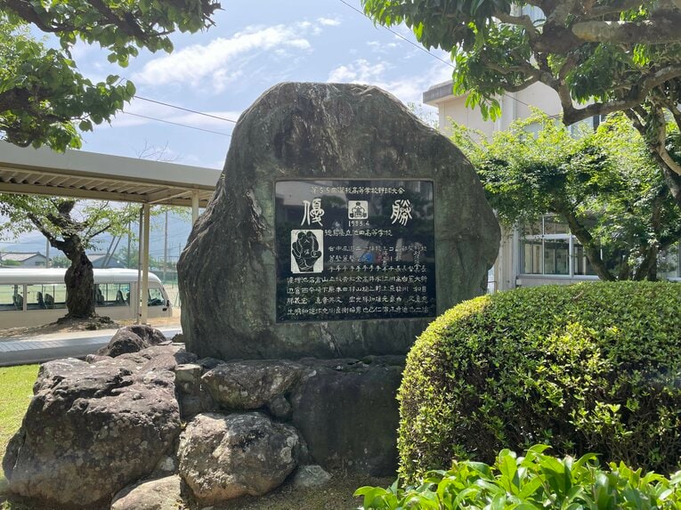 池田高校の校舎で撮影 ©NumberWeb