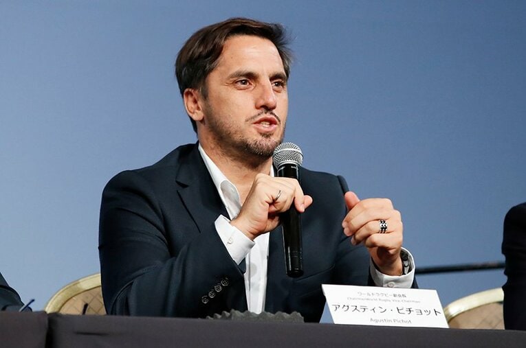 2018年、W杯日本大会開幕を控えたイベントに出席するピチョット氏。今年5月のワールドラグビー会長選挙に立候補した。 ／ photograph by Naoki Morita/AFLO SPORT