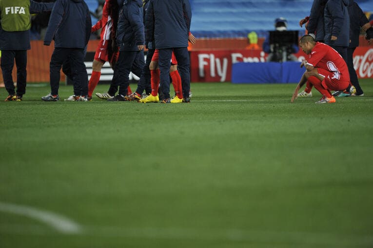 2010南アフリカワールドカップ、ブラジル戦にて　©Takuya Sugiyama/JMPA