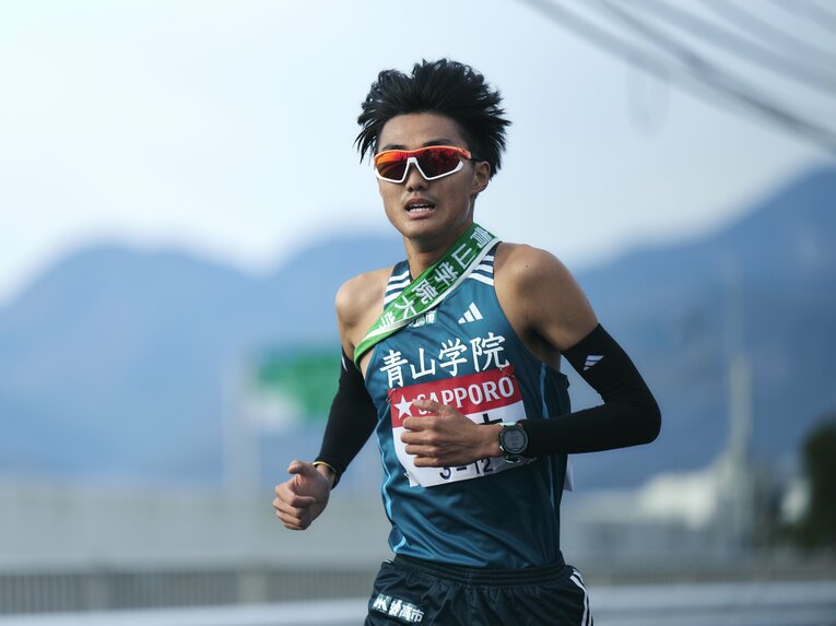 4年生にして初の箱根路となった復路の7区を区間3位で走り切った山内　©Yuki Suenaga