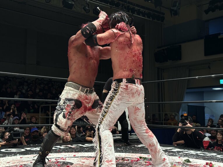 スワイプすると「エル・デスペラードvs葛西純」など激闘写真をご覧になれます　©Norihiro Hashimoto