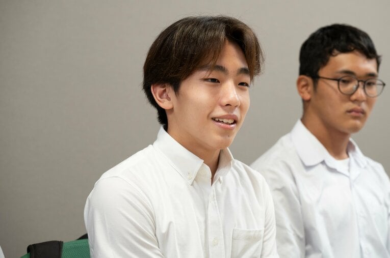 岡本、滝沢の翌年に開成中へと入学した中出。平泳ぎが得意だが、個人での全国経験はなかったという　©︎Tadashi Hosoda